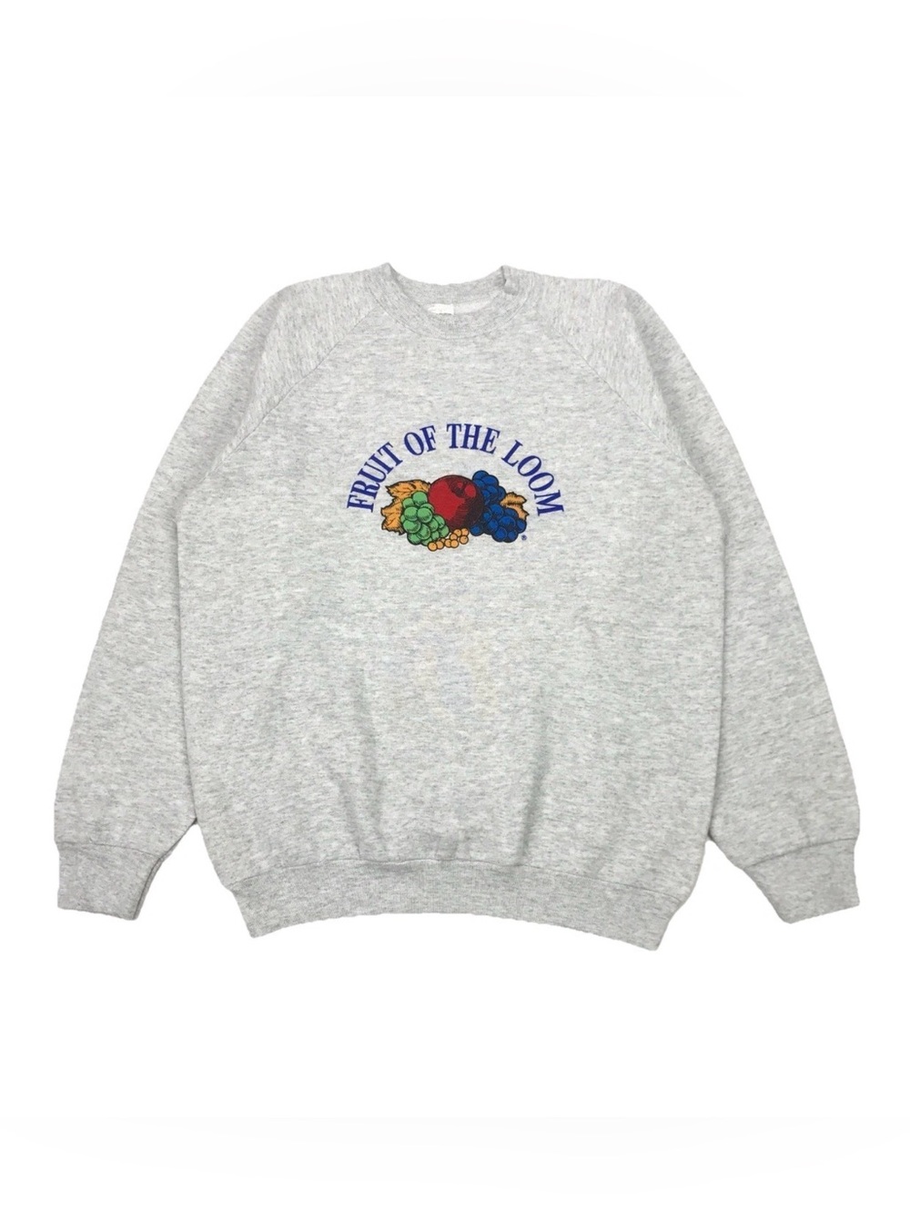 VINTAGE FRUIT OF THE LOOM SWEATSHIRT MENS LARGE L GRAY CREWNECK PULLOVER USA 90s